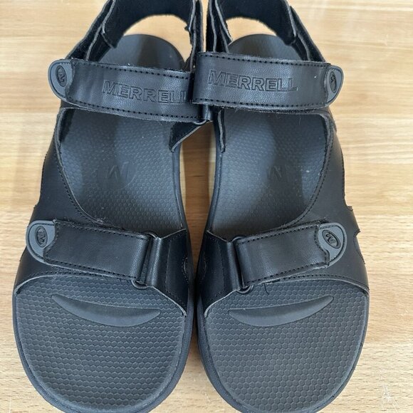 Merrell Sandals Performance Size 8 Hook And Loop Black - Picture 2 of 6